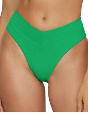 BECCA Modern Edge High Waist Bikini Bottom - Bright Green